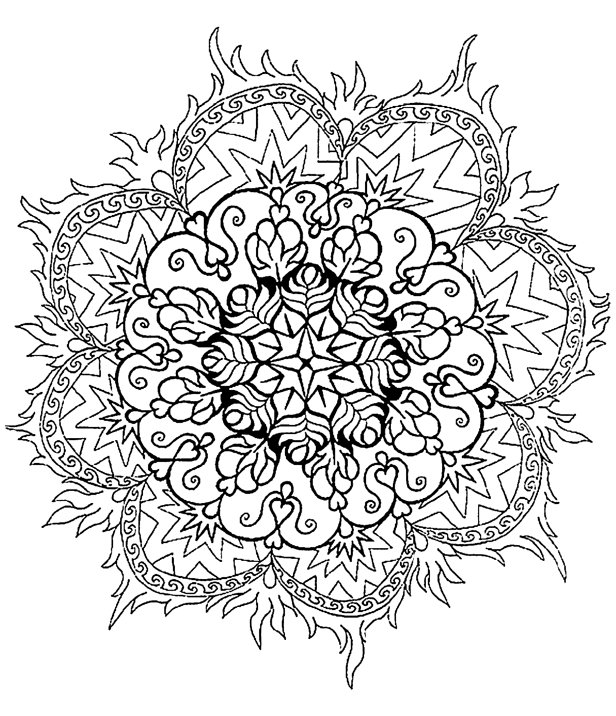 Mandala to color difficult - 4